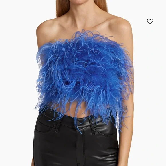 LAMARQUE Zaina Feather Bustier Top Large - Picture 1 of 12